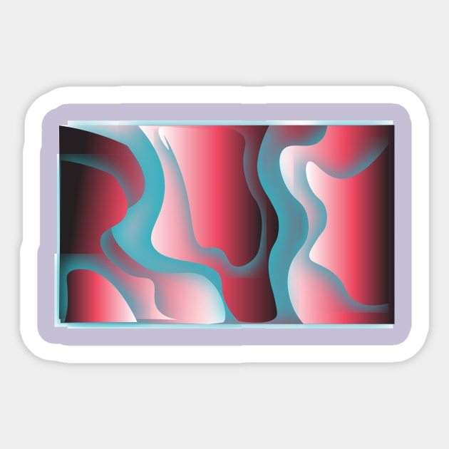 pink blue abstract contain wave Sticker by blue orange abstract